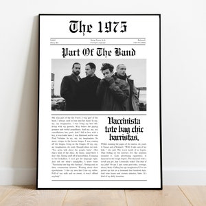 The 1975 Part of the Band Newspaper Article Print Digital Download Poster Retro Wall Art Matty Healy Being Funny In A Foreign Language image 2