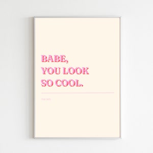 The 1975 Robbers Inspired Lyric Poster Printable Digital Download Babe You Look So Cool Matty Healy Merch