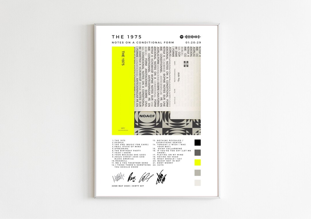 The 1975 Notes on A Conditional Form Album Poster Print Printable ...