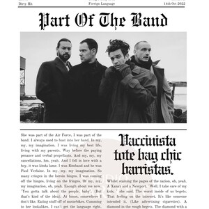The 1975 Part of the Band Newspaper Article Print Digital Download Poster Retro Wall Art Matty Healy Being Funny In A Foreign Language image 5