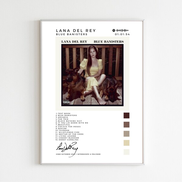 Lana Del Rey Blue Banisters Signed Album Print Poster Printable Digital Download Lana Del Ray Arcadia Ocean Blvd NFR Merch Summertime Sad