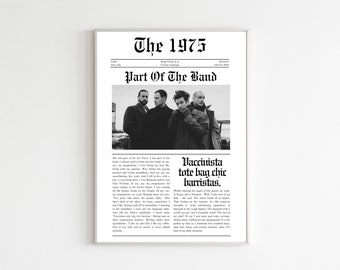The 1975 Part of the Band Newspaper Article Print Digital Download Poster Retro Wall Art Matty Healy Being Funny In A Foreign Language