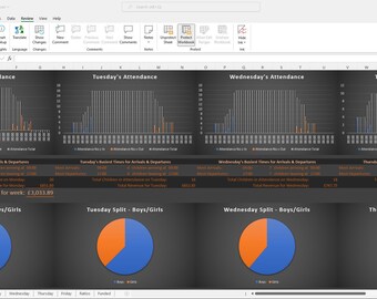 Attendance Register for Children’s Nursery or Childminder, Microsoft Excel, with Dashboard, Automation and User Error Signalling.