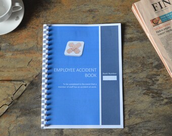 Libro de accidentes de empleados para empresa o negocio, Microsoft Word, Open Office o Libre Office editable e imprimible