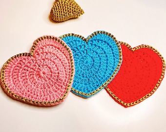 Crochet heart Coaster Pattern | Crochet Pattern | Coaster | PDF Pattern