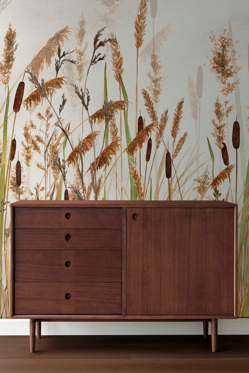 Wallpaper reed Color FREE SHIPPING WORLDWIDE Wall - Etsy