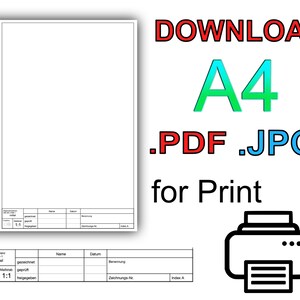 Rysunek techniczny Pobierz pusty format A4 Portret ISO 7200 2 2768 1 Inżynieria mechaniczna Metalowa konstrukcja Papier Drukuj