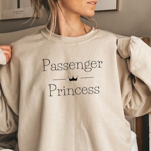 Passenger Princess Sweatshirt, Passenger Princess Trend Sweater, Rearview Mirror Car Decal Shirt, Funny Gift for Girlfriend Sweatshirt 1123