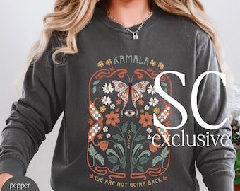 Long Sleeve Kamala Shirt, Comfort Colors Kamala Harris Shirt Long Sleeves, Vintage Kamala Shirt, Subtle Kamala, Floral Kamala Shirt 1355L