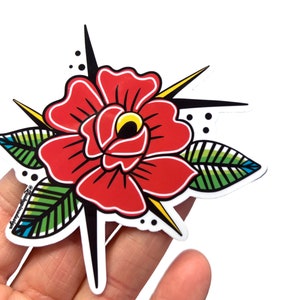 Rose tattoo, flash art sticker