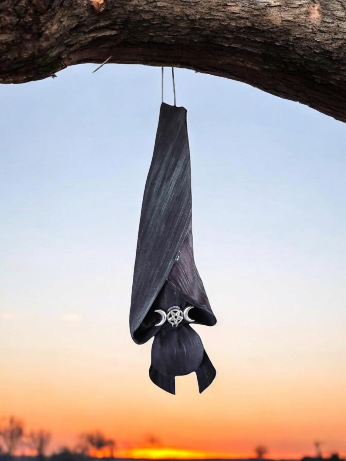 Vampire Bat Cornhusk, Medium Size, Tripple Moon Charm, Witchy, Poppet ...