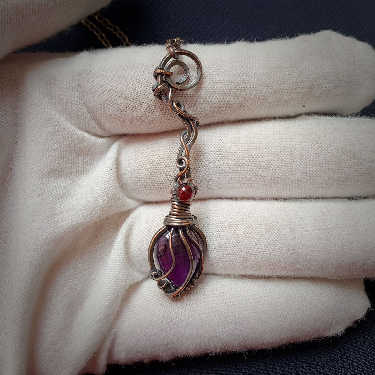 Handmade Amethyst Broom Necklace Crystal Necklace crystal Etsy