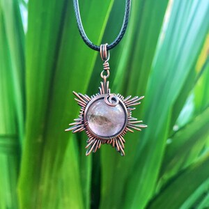 Handmade Amethyst Sphere Sun Necklace, Crystal Necklace, ,Crystal Pendant, Crystal Jewelry