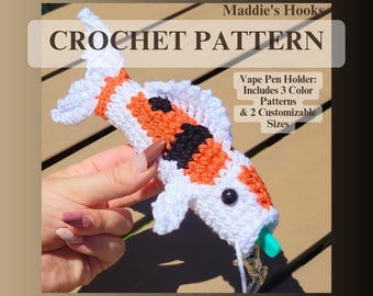 Koi Fish Penjamin Pocket Vape Pen Holder Crochet Pattern – Amigurumi Cozy (PDF)