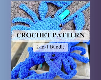 Lobster Crochet Pattern Bundle: Vape Pen Holder & Plush Toy (US Terms)
