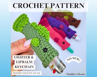 Mini Puff Puff Bass – Lighter & Lip Balm Holder –  Easy NO-SEW Crochet Pattern Bass Fish (US Terms)