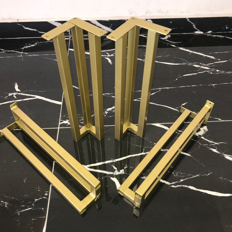 Gold Metal Table Legs Set Of4 Dining Table Legs Metal Desk Etsy Australia
