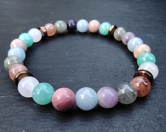 Healing Crystal Bracelet, PTSD Support, Trauma, Gemstone Bracelet