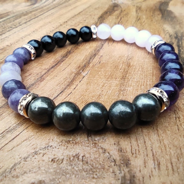 Empath Protection Bracelet, Energy Aura shield, Crystal Protection Bracelet