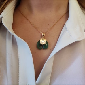 Dainty Jade Elephant Necklace, Hetian Jade Pendant, jade locket, elephant amulet, elephant spirit, Gift for Mothers
