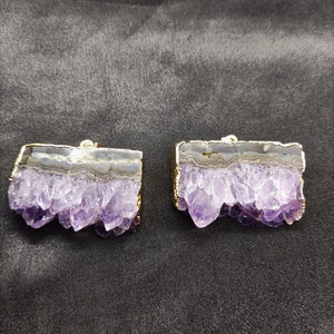 Beautiful Amethyst Slice Necklace, Amethyst Slice Pendant, Raw Amethyst Necklace, Amethyst Druzy, Crystal Necklace, Locket necklace