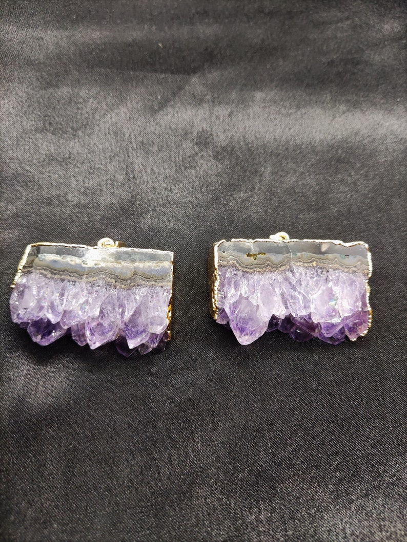 Beautiful Amethyst Slice Necklace, Amethyst Slice Pendant, Raw Amethyst Necklace, Amethyst Druzy, Crystal Necklace, Locket necklace