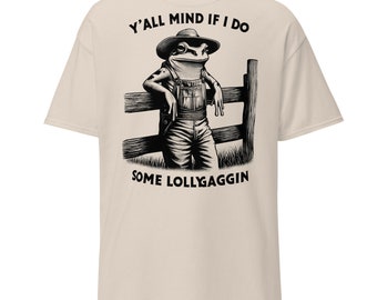 Camiseta divertida de rana vaquera: camiseta con meme de holgazanería