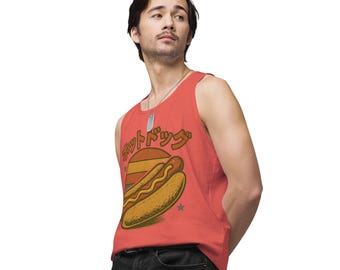 Retro hotdog-tanktop: Japanse Ramen Shop Vibes, baseball-afbeelding