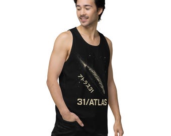 Vintage Japanse grafische tanktop: retro space-ontwerp