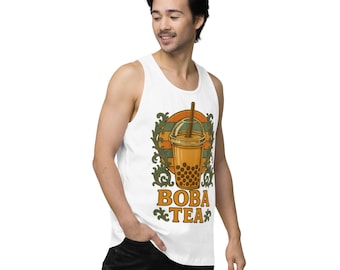 Retro tanktop boba-thee – vintage bubble tea-shirt, kawaiicadeau