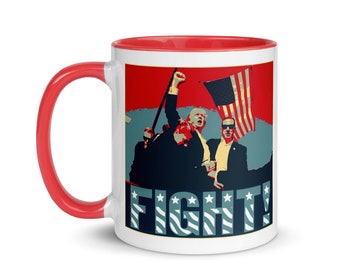 Trump Coffee Mug | Patriotic Mug | MAGA Mug | USA Mug | Trump Support Mug | Trump 2024 | President Trump | Fight Ceramic Coffee Tea Cup