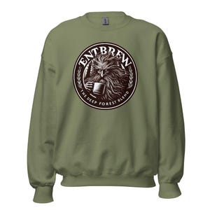 Entbrew Deep Forest Blend Coffee Unisex Sweatshirt | Treebeard Coffee Sweater | Ent Coffee Sweater | Cute Nerdy Tee Sweater Pullover