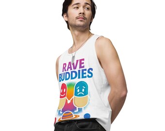 Trippy Rave Buddies-kunstafdruk: grappige vrienden van psychedelische capsules