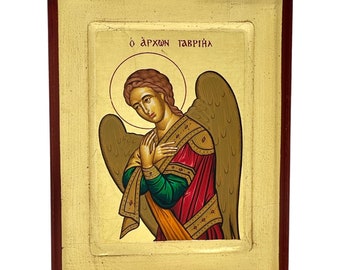 Archangel Gabriel,Mount Athos,Monasteries,Mount Athos Icon,Orthodox Icon,Hand Made Icon,Icon For Gift,Icon With Gold