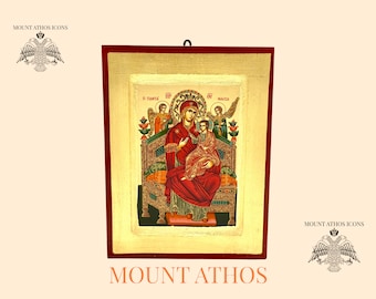 Theotokos Pantanassa Οf Vatopedi,Mount Athos Icon,Orthodox Icon,Hand Made Icon,Icon For Gift,Icon With Gold