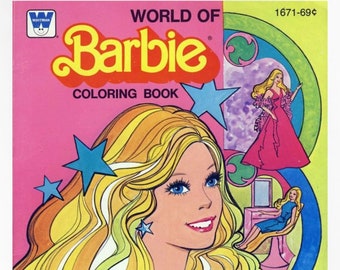 Vintage Coloring Book World of Barbie 98 Pages to Color Printable PDF  Instant Digital Download Retro 1978 