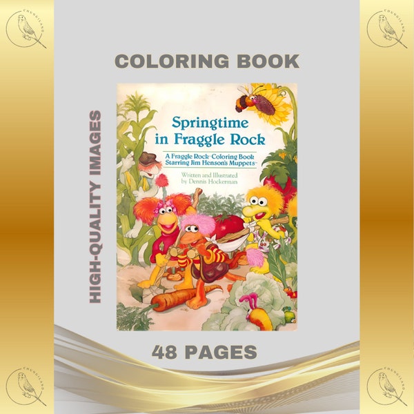 Retro Coloring Book Printable Fraggle Rock PDF Instant Digital Download Vintage 48 Pages to Colour DIY Kids Family TV Fun