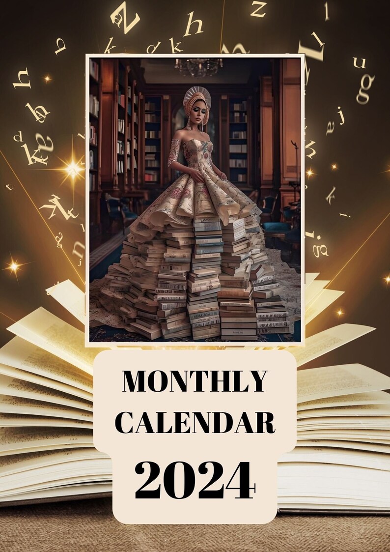Calendar 2025 Printable PDF Instant Digital Download Booklovers Books Etsy