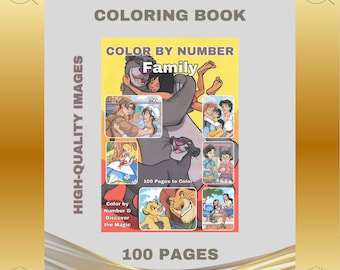 Color by Number 100 Pages to Color Printable PDF Instant Digital Download Retro Vintage DIY Art Fun