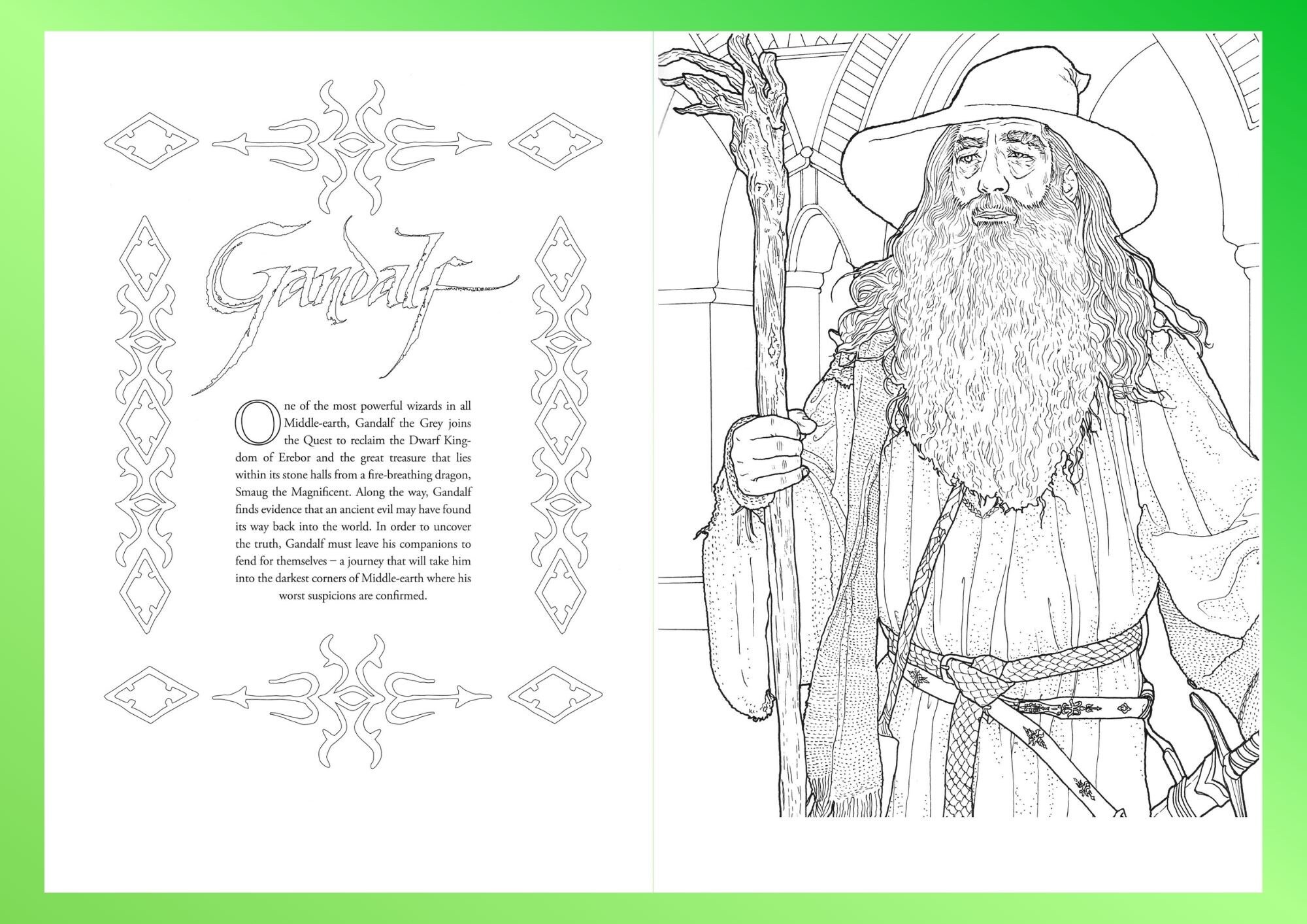 The Hobbit Coloring Book 77 Pages Printable PDF Instant Digital