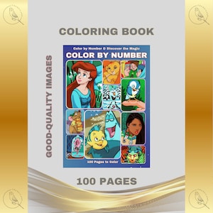 Color by Number Coloring Book 100 Pages to Color Printable PDF Instant Digital Download Adult Children Kids Family Art DIY Fun Indoor