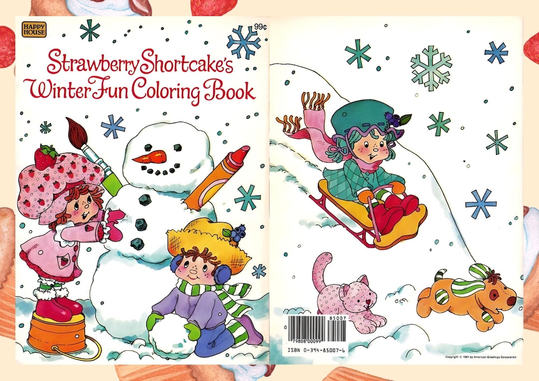 Vintage Coloring Book Strawberry Shortcake Printable PDF - Etsy