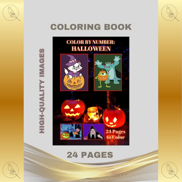 Color by Number Halloween 24 pages PDF Instant Download