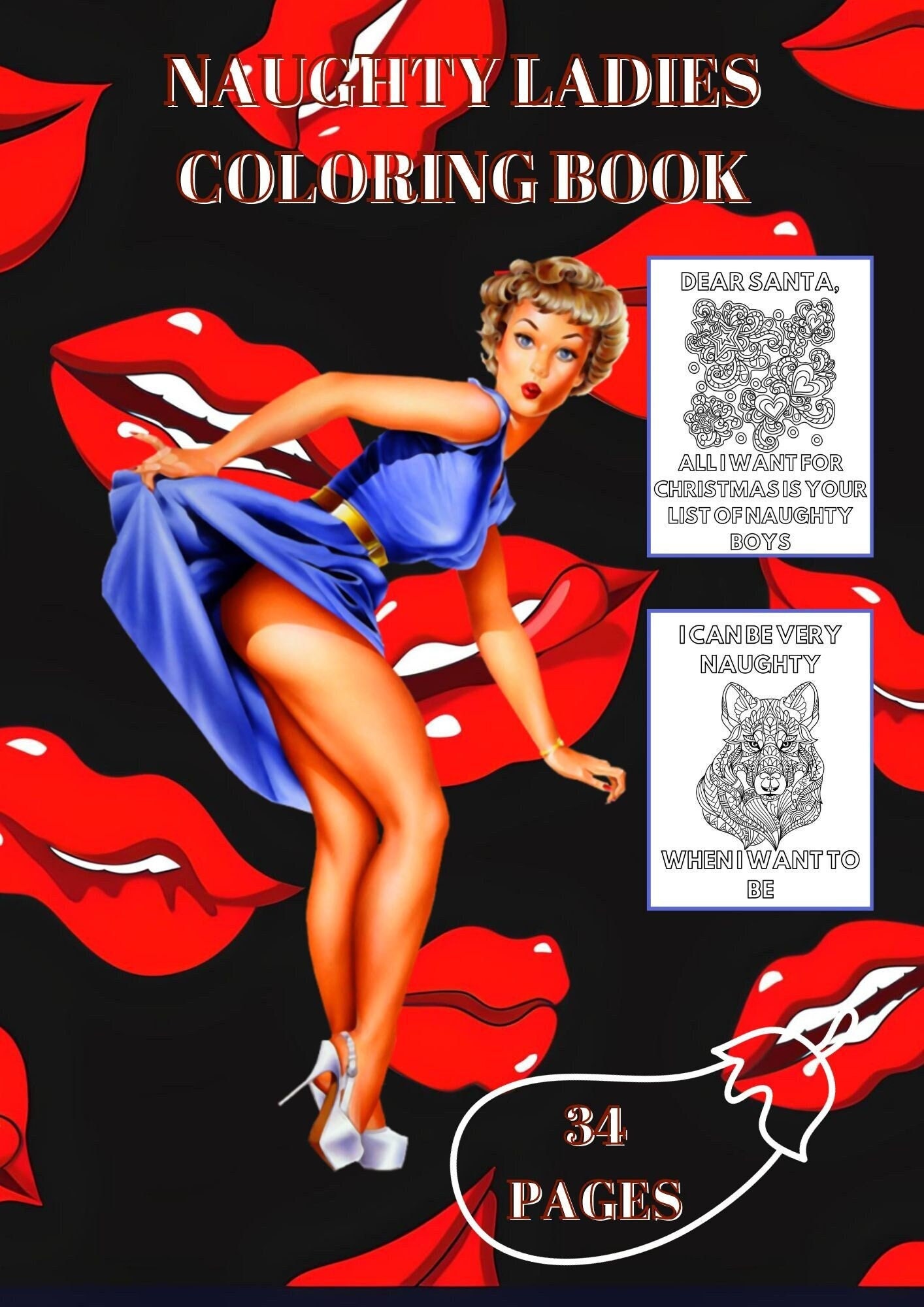 Coloring Book Naughty Ladies 34 Pages to Color Adult Printable PDF ...