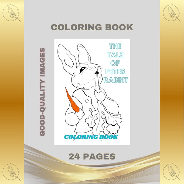 Peter Rabbit Coloring Book Printable PDF Instant Digital Download Retro Vintage DIY Family Storybook Kids Easter Fun