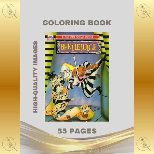 Coloring Book Beetlejuice printable PDF Instant Digital Download Vintage 55 Pages to Color