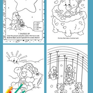 Vintage Care Bears Coloring Books Set 49 Pages Printable PDF Instant ...