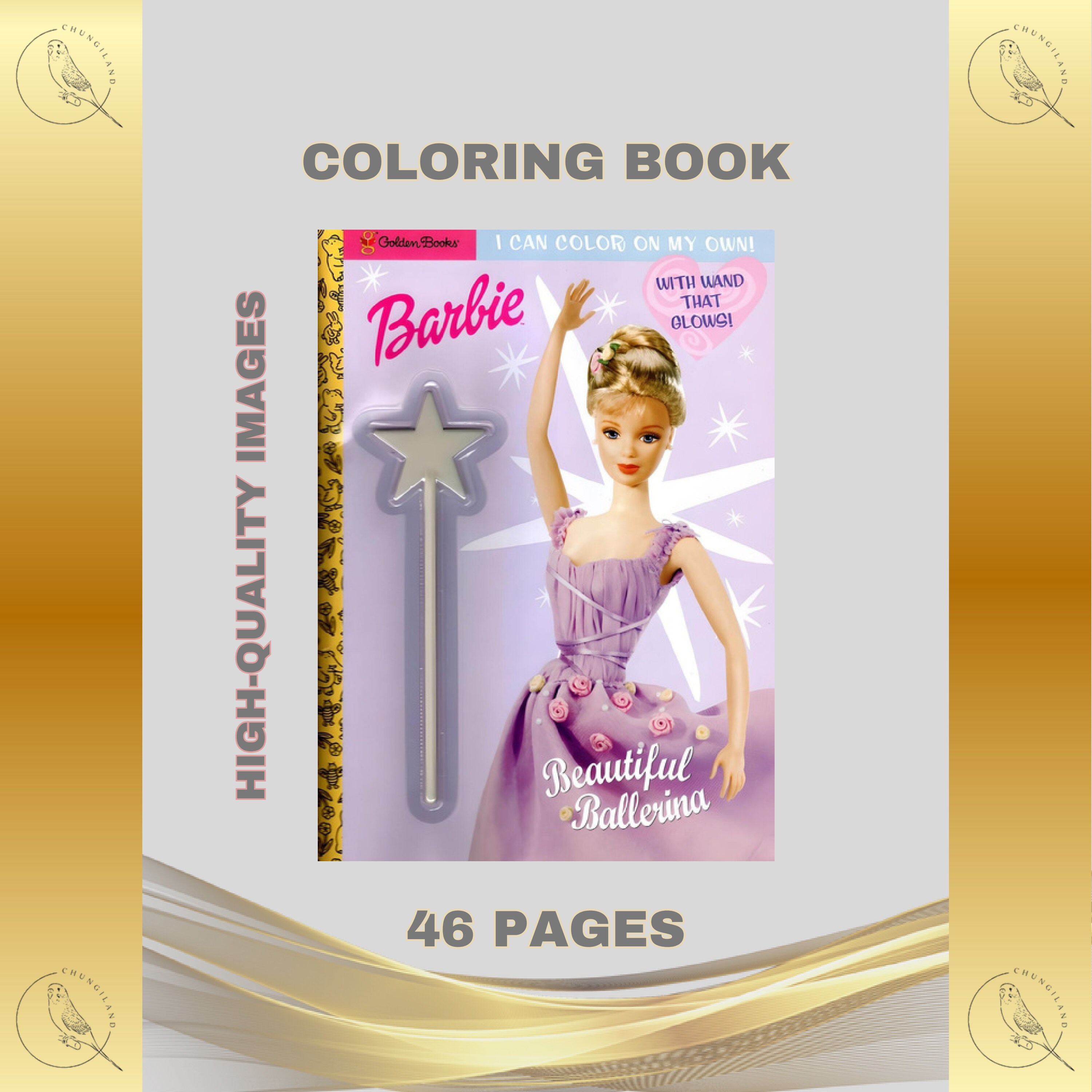 Coloring Book Barbie Beautiful Ballerina 46 Pages to Color 2002 ...