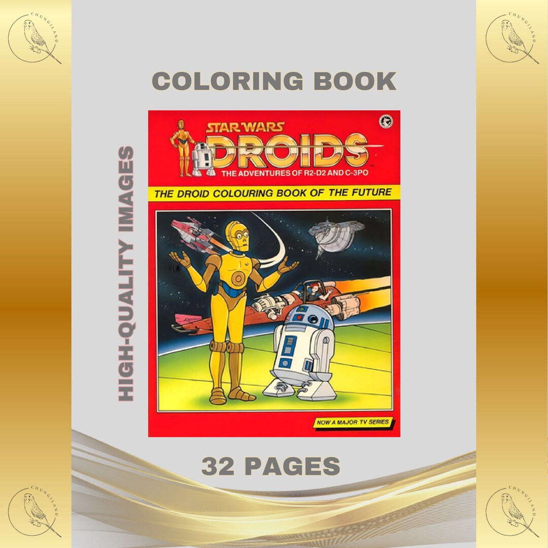 Vintage Coloring Book Star Wars Droids 32 Pages to Color Printable PDF ...