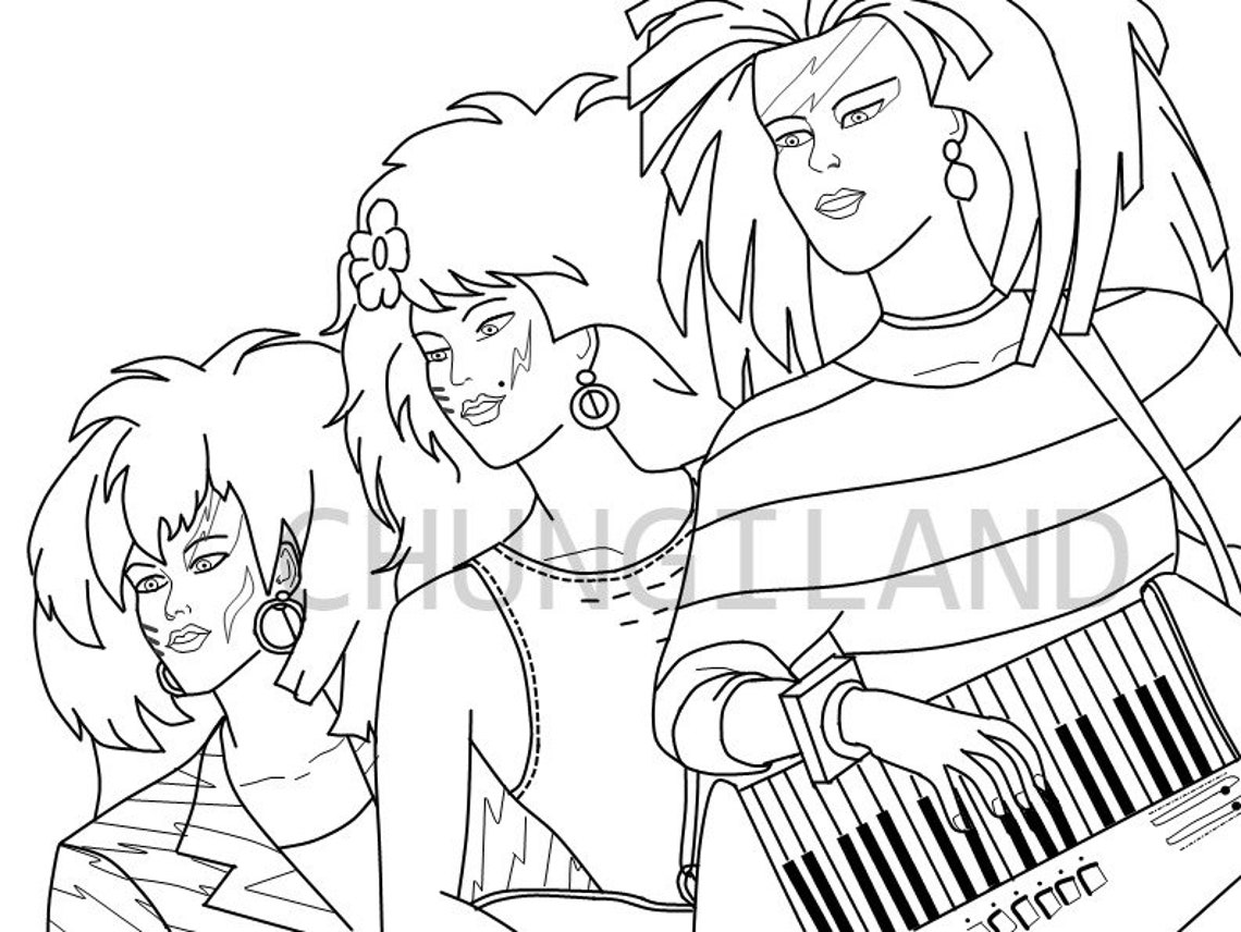 Vintage Coloring Book Jem and the Holograms Printable PDF Etsy